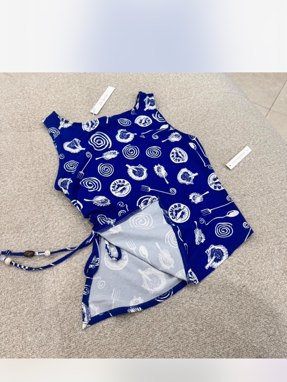 NWT LISA SAYS GAH ERIN TANK- CAVIAR DREAMS-BLUE - Picture 3 of 5